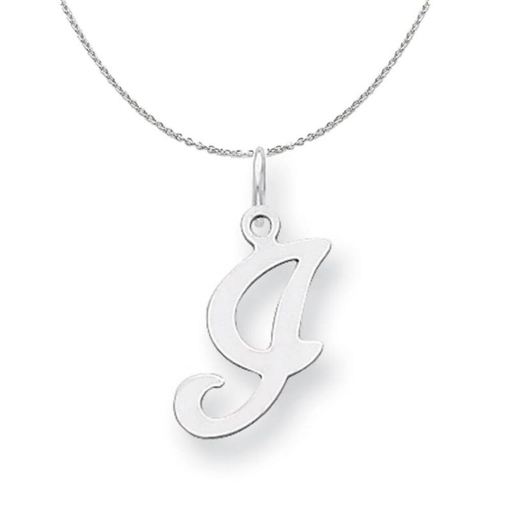 Silver, Sophia Collection, Small Script Initial I Necklace - 24 In